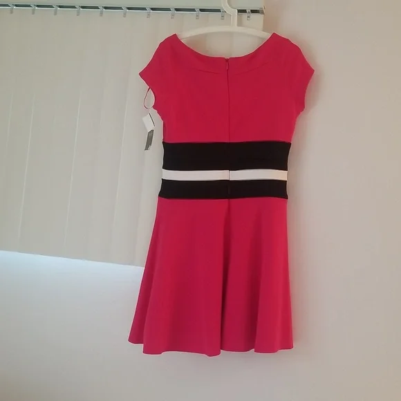 ❤️ ❤️ Taylor Pink, White & Black Color Blocked Dress - Picture 2 of 5